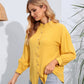 Malibu Dreams Mock Neck Buttoned Long Sleeve Shirt