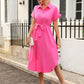 Tied Button Up Shirt Dress