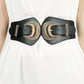Shell Double Buckle Elastic Wide Belt