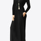 Women's Full Size Valencia Round Neck Empire Waist Pocket Dress