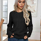 Cable-Knit Round Neck Long Sleeve Sweater