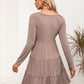 V-Neck Long Sleeve Tiered Dress