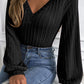 V-Neck Long Sleeve Knit Top