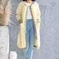 Button Up Contrast Trim Hooded Cardigan