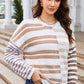 Beautiful Browns Striped Round Neck Dropped Shoulder Sweater 🦋