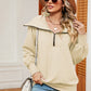Half Zip Lantern Sleeve Sweatshirt