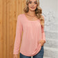Full Size Square Neck Long Sleeve T-Shirt