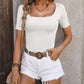 Square Neck Short Sleeve Sweater