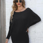 Full Size Horizontal Ribbing Dolman Sleeve Sweater