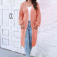 Open Front Longline Cardigan with Pockets