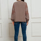 Waffle Buttoned Long Sleeve Top