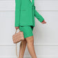 HANNAH MEA Full Size Long Sleeve Blazer and Shorts Set