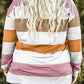 Plus Size Striped Slit Long Sleeve T-Shirt