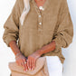 Full Size Buttoned Long Sleeve Blouse