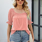 Full Size Short Flounce Sleeve Top