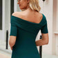 Asymmetrical Neck Rib-Knit Top