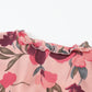 Women's Floral Frill Trim Flounce Sleeve Plunge Maxi Dress
