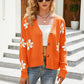 Flower Pattern Button Front Cardigan