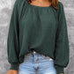 Square Neck Waffle-Knit Top