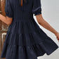 SOCHIC Puff Sleeve Tie Back Tiered Dress
