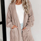 Full Size Cable-Knit Dropped Shoulder Cardigan
