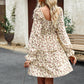 Smocked Flounce Sleeve Ruffled Dress