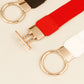 Circle Shape Buckle Zinc Alloy Buckle PU Leather Belt