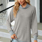 Slit Mock Neck Long Sleeve T-Shirt