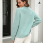 Malibu Dreams Hannah&Mea Round Neck Ribbed Long Sleeve Sweater