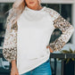 Leopard Round Neck Dropped Shoulder T-Shirt