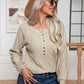 Cable-Knit Round Neck Buttoned Sweater