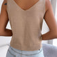 SUN&SAND Decorative Button Mixed Knit Tank
