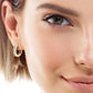 Moissanite 925 Sterling Silver Huggie Earrings | Length 0.65" Carat 0.96 Weight 0.08oz