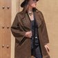 Plus Size Embroidered Open Front Dropped Shoulder Jacket