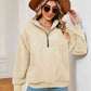 Full Size Half-Zip Dropped Shoulder Sweatshirt
