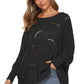 Full Size Round Neck Long Sleeve Openwork Sweater