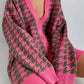 Houndstooth Button Up Long Sleeve Cardigan