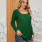 Full Size Square Neck Long Sleeve T-Shirt