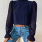 Full Size Mock Neck Flounce Sleeve Blouse