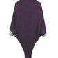 One Size Striped Fringe Detail Long Sleeve Poncho