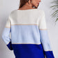 Color Block Horizontal Ribbing Sweater