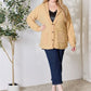 Heimish Full Size Button Up Mustard Yellow Long Sleeve Cardigan