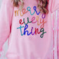 Christmas Themed Letter Graphic Dropped Shoulder Sweatshirt