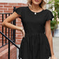 Tied Ruffled Round Neck Peplum T-Shirt