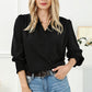 Surplice Neck Lantern Sleeve Blouse