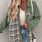 Plaid Button Up Dropped Shoulder Jacket