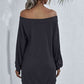 Waffle-Knit Boat Neck Mini Dress