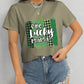 ONE LUCKY MAMA Round Neck T-Shirt