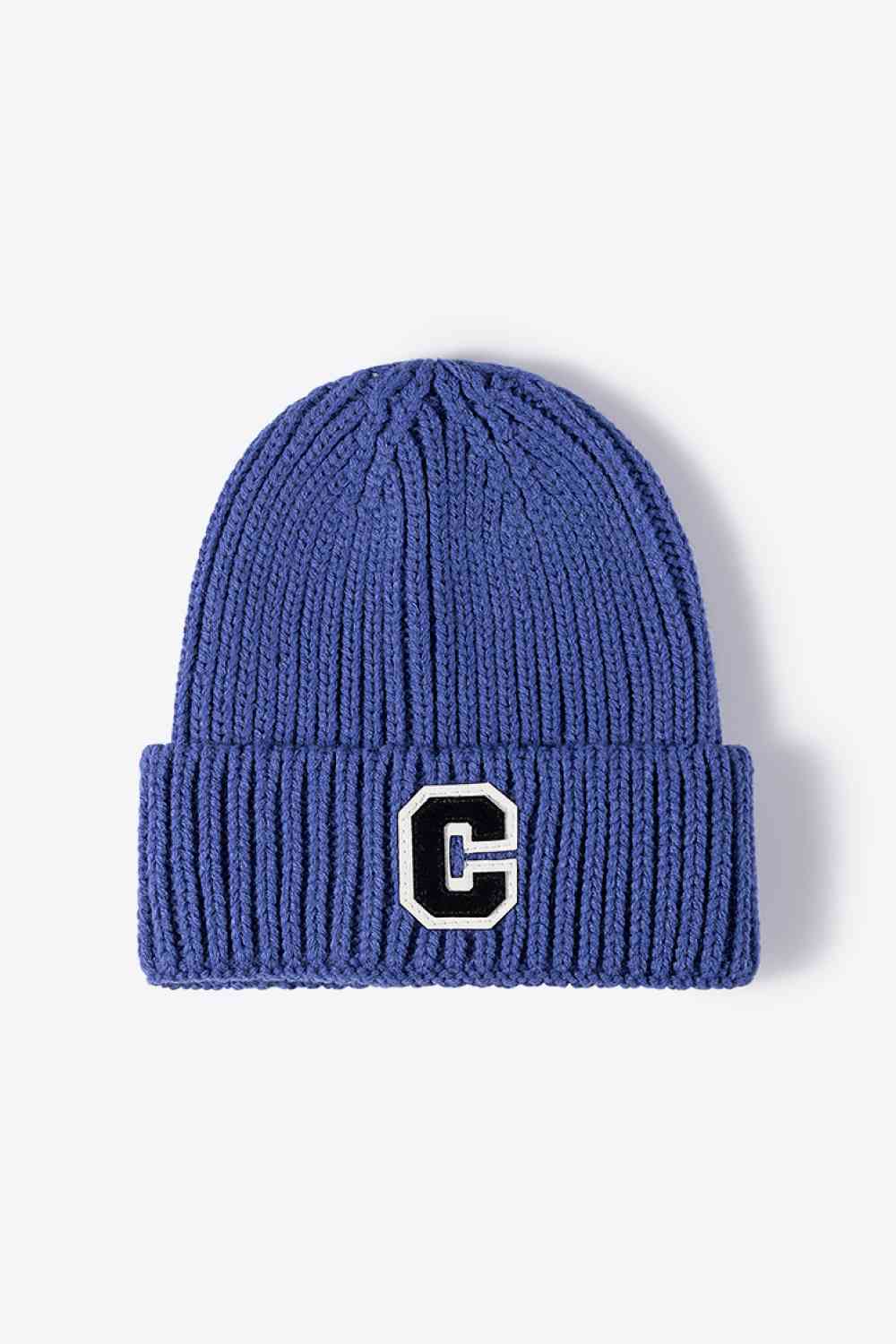 CHIC HATZ Letter C Patch Cuffed Beanie