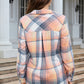 Collared Neck Long Sleeve Plaid Pocketed Shirt